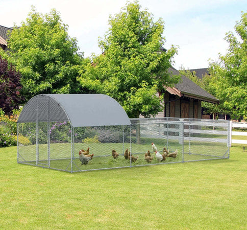 Recinto-per-Galline-da-Esterno-in-Acciaio-con-Telo-di-Copertura-in-PE-Anti-UV,-570x280cm-GT8D51-341V00SRGT8