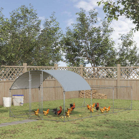 Recinto-per-Galline-da-Esterno-in-Acciaio-con-Telo-di-Copertura-in-PE-Anti-UV,-570x280cm-GT8D51-341V00SRGT8