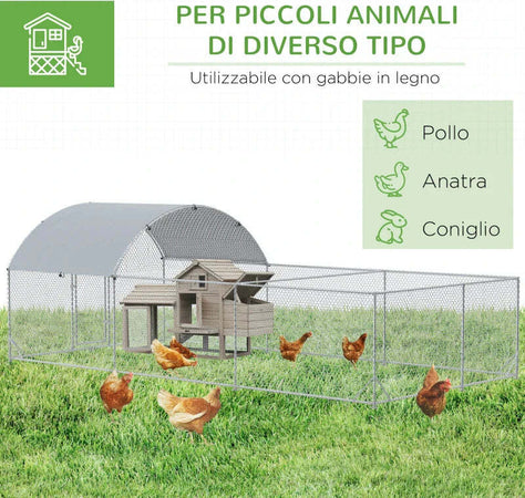 Recinto-per-Galline-da-Esterno-in-Acciaio-con-Telo-di-Copertura-in-PE-Anti-UV,-570x280cm-GT8D51-341V00SRGT8