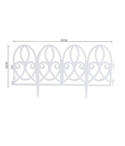 Recinzione Per Giardino Steccato Bordo Bianco Prato In Polipropilene Dim 30x55cm