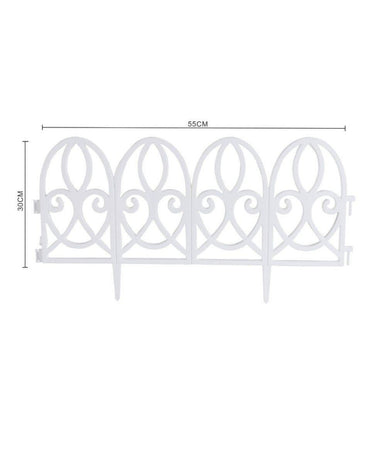 Recinzione Per Giardino Steccato Bordo Bianco Prato In Polipropilene Dim 32x30cm