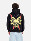 PHOBIA Felpa Leggera Cappuccio Uomo Screaming Skulls Print Hoodie Black/red da uomo