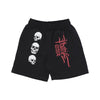 PHOBIA Pantalone Corto Tuta Uomo Triple Skull Print Shorts Black/red da uomo