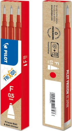 Refill sfera a scatto Frixionball Clicker - punta 0 5mm - rosso - Pilot - conf. 3 pezzi Cancelleria e prodotti per ufficio/Penne matite scrittura e correzione/Penne e ricariche/Penne roller a inchiostro gel Eurocartuccia - Pavullo, Commerciovirtuoso.it