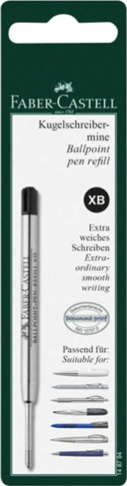 Refill XB - punta 0 7mm - fusto nero - per penna Polyball - Faber Castell Cancelleria e prodotti per ufficio/Penne matite scrittura e correzione/Penne e ricariche/Ricariche penne Eurocartuccia - Pavullo, Commerciovirtuoso.it