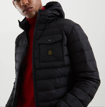 Refrigiwear Hunter Jacket Uomo Piumino 180gr Nero Giubbotto Con Cappuccio Giacca Imbottita Invernale 100% Piuma D'anatra Bomber Impermeabile Anti Vento Moda/Uomo/Abbigliamento/Giacche e cappotti/Giacche impermeabili Euforia - Bronte, Commerciovirtuoso.it