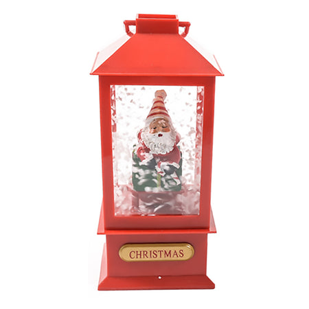 Lanterne luminose color Rosso, decorazione natalizia con musica e luci da 19,5 cm