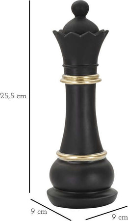 Regina Nera E Oro Cm 9X25,5 Casa e cucina/Decorazioni per interni/Accessori decorativi/Soprammobili Led Mall Home - Napoli, Commerciovirtuoso.it