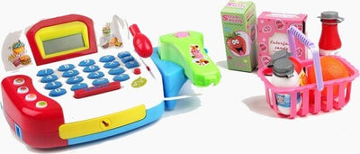 Registratore-Cassa-Giocattolo-Con-Scanner-Calcolatrice-E-Microfono-Funzionanti