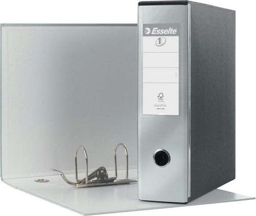 Registratore Eurofile G53 - dorso 8 cm - commerciale 23x30 cm - grigio metallizzato - Esselte Cancelleria e prodotti per ufficio/Archivio ufficio e accessori per scrivania/Raccoglitori e accessori per raccoglitori/Raccoglitori/Raccoglitori a leva per documenti Eurocartuccia - Pavullo, Commerciovirtuoso.it