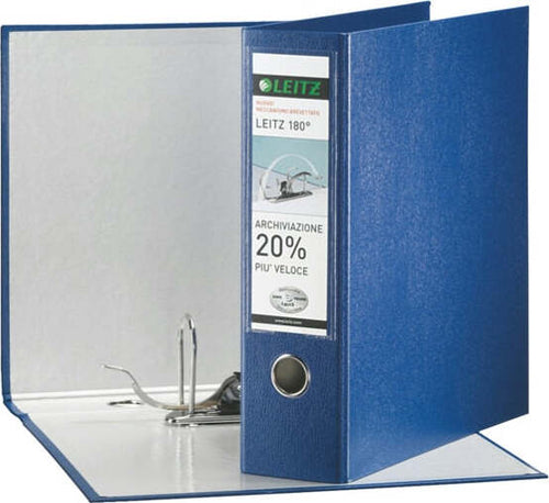 Registratore Leitz 180 G65 - dorso 8 cm - protocollo 23x33 cm - blu - Leitz Cancelleria e prodotti per ufficio/Archivio ufficio e accessori per scrivania/Raccoglitori e accessori per raccoglitori/Raccoglitori/Raccoglitori a leva per documenti Eurocartuccia - Pavullo, Commerciovirtuoso.it