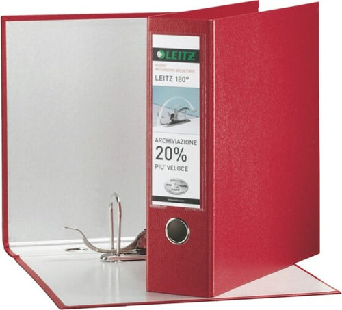 Registratore Leitz 180 G65 - dorso 8 cm - protocollo 23x33 cm - rosso - Leitz Cancelleria e prodotti per ufficio/Archivio ufficio e accessori per scrivania/Raccoglitori e accessori per raccoglitori/Raccoglitori/Raccoglitori a leva per documenti Eurocartuccia - Pavullo, Commerciovirtuoso.it