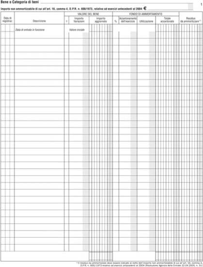 Registro beni ammortizzabili - 45 pagine numerate - 31 x 24 5 cm - DU136800000 - Data Ufficio Cancelleria e prodotti per ufficio/Archivio ufficio e accessori per scrivania/Modulistica e conservazione registri/Libri e registri contabili Eurocartuccia - Pavullo, Commerciovirtuoso.it