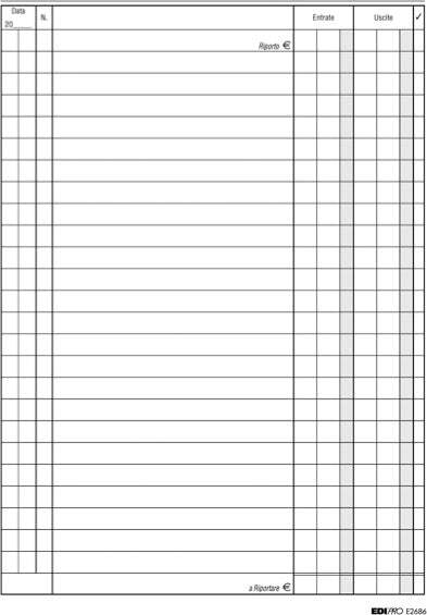 Registro cassa entrate-uscite - 24 x 17cm - 100 fogli - Edipro Cancelleria e prodotti per ufficio/Archivio ufficio e accessori per scrivania/Modulistica e conservazione registri/Libri e registri contabili Eurocartuccia - Pavullo, Commerciovirtuoso.it
