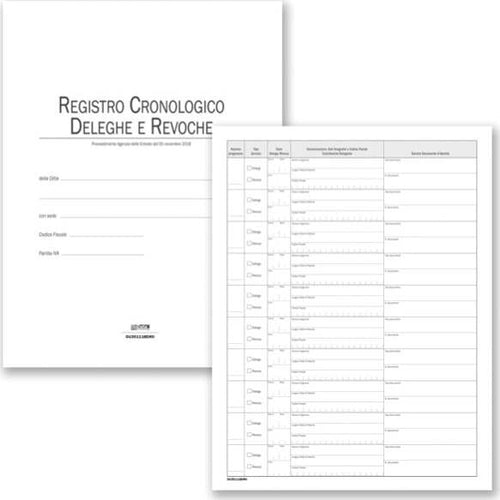 Registro cronologico deleghe e revoche - 48 pagine - 31 x 24 5 cm - DU351118DR0 - Data Ufficio [multipack] 2 pezzi Cancelleria e prodotti per ufficio/Archivio ufficio e accessori per scrivania/Modulistica e conservazione registri/Libri e registri contabili Eurocartuccia - Pavullo, Commerciovirtuoso.it
