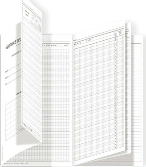 Registro del professore (3 classi) - 31 x 17 cm - DU3425PS000 - Data Ufficio Cancelleria e prodotti per ufficio/Archivio ufficio e accessori per scrivania/Modulistica e conservazione registri/Libri e registri contabili Eurocartuccia - Pavullo, Commerciovirtuoso.it