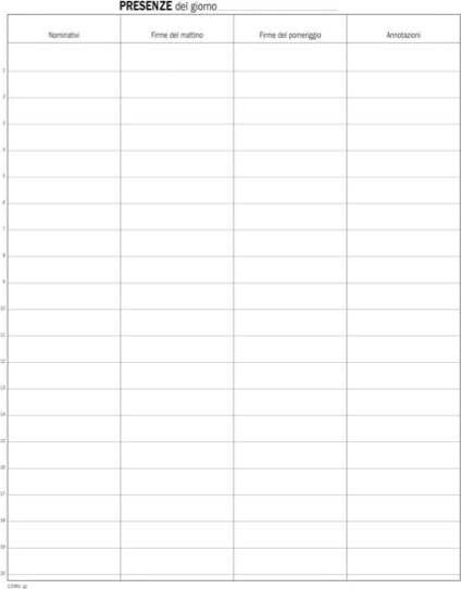 Registro firma presenza - 49 pag - 31 x 24 5 cm - DU1338100000 - Data Ufficio Cancelleria e prodotti per ufficio/Archivio ufficio e accessori per scrivania/Modulistica e conservazione registri/Libri e registri contabili Eurocartuccia - Pavullo, Commerciovirtuoso.it