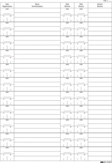 Registro nomina-revoca amministratore - 297 x 210mm - 16 fogli - Edipro Cancelleria e prodotti per ufficio/Archivio ufficio e accessori per scrivania/Modulistica e conservazione registri/Libri e registri contabili Eurocartuccia - Pavullo, Commerciovirtuoso.it