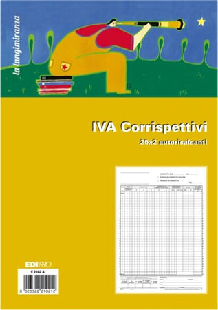 Registro prima nota Iva corrispettivi - 25-25 fogli autoricalcanti - 29 7 x 23cm - Edipro Cancelleria e prodotti per ufficio/Archivio ufficio e accessori per scrivania/Modulistica e conservazione registri/Libri e registri contabili Eurocartuccia - Pavullo, Commerciovirtuoso.it