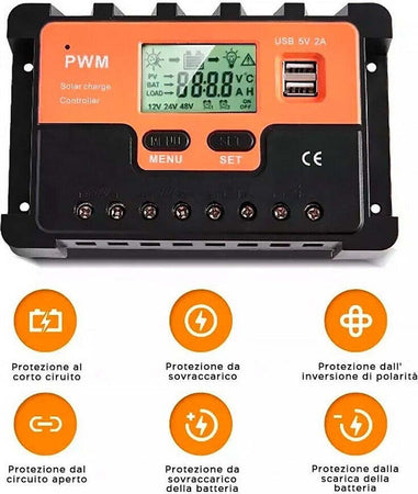 Regolatore Carica Solare Pwm Q-kz030 Antishock 12v Scarica 30a Con Display Lcd Commercio Industria e Scienza/Energia solare e eolica/Regolatori e accessori per ricarica/Regolatori PWM Trade Shop italia - Napoli, Commerciovirtuoso.it
