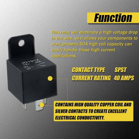 Rel? 4 Pin 12v 40a Mod. Jd1912 Dc 40a 14vdc Spdt Per Auto Camion Barche Lampade Auto e Moto/Parti per auto/Interruttori e relè/Relè Trade Shop italia - Napoli, Commerciovirtuoso.it