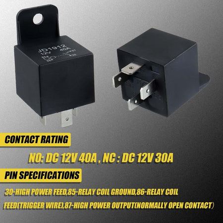 Rel? 4 Pin 12v 40a Mod. Jd1912 Dc 40a 14vdc Spdt Per Auto Camion Barche Lampade Auto e Moto/Parti per auto/Interruttori e relè/Relè Trade Shop italia - Napoli, Commerciovirtuoso.it