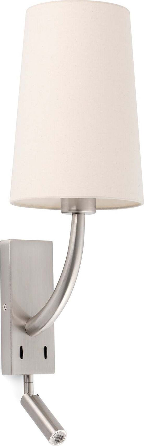 REM Lampada da parete nichel opaco/beig con lettore LED Illuminazione/Illuminazione per interni/Illuminazioni per pareti/Applique Led Mall Home - Napoli, Commerciovirtuoso.it