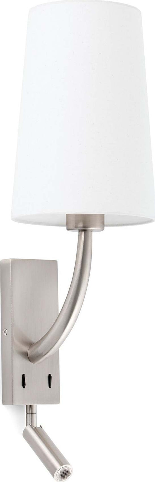 REM Lampada da parete nichel opaco/bianca con lettore LED Illuminazione/Illuminazione per interni/Illuminazioni per pareti/Applique Led Mall Home - Napoli, Commerciovirtuoso.it