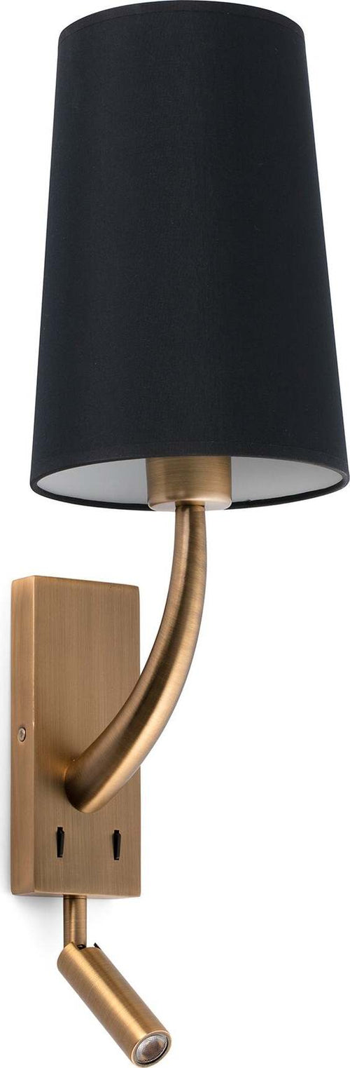 REM Lampada da parete oro vecchio/nera con lettore LED Illuminazione/Illuminazione per interni/Illuminazioni per pareti/Applique Led Mall Home - Napoli, Commerciovirtuoso.it
