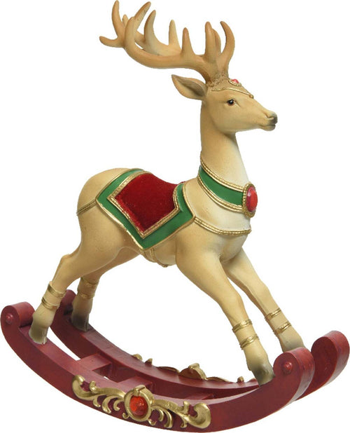 Renna a dondolo con sella, collana e corna, decorazione da 45 cm Casa e cucina/Decorazioni per interni/Addobbi e decorazioni per ricorrenze/Decorazioni natalizie/Schiaccianoci MagiediNatale.it - Altamura, Commerciovirtuoso.it