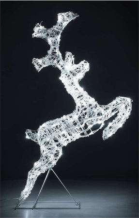 Renna che salta luminosa in filo di cristallo per uso interno ed esterno h80 cm Casa e cucina/Decorazioni per interni/Addobbi e decorazioni per ricorrenze/Decorazioni natalizie/Oggettistica MagiediNatale.it - Altamura, Commerciovirtuoso.it