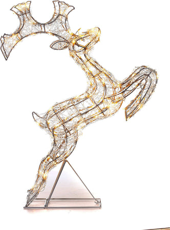 Renna che salta luminosa in filo di cristallo per uso interno ed esterno h80 cm Casa e cucina/Decorazioni per interni/Addobbi e decorazioni per ricorrenze/Decorazioni natalizie/Oggettistica MagiediNatale.it - Altamura, Commerciovirtuoso.it