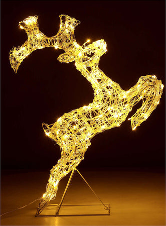 Renna che salta luminosa in filo di cristallo per uso interno ed esterno h80 cm Casa e cucina/Decorazioni per interni/Addobbi e decorazioni per ricorrenze/Decorazioni natalizie/Oggettistica MagiediNatale.it - Altamura, Commerciovirtuoso.it