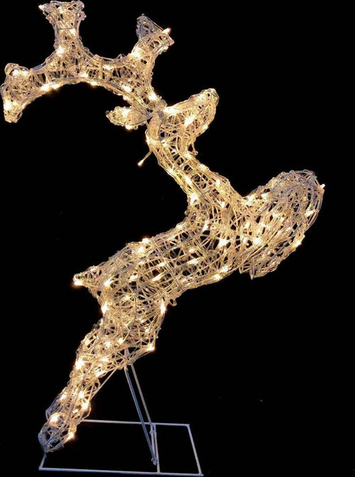 Renna che salta luminosa in filo di cristallo per uso interno ed esterno h80 cm Casa e cucina/Decorazioni per interni/Addobbi e decorazioni per ricorrenze/Decorazioni natalizie/Oggettistica MagiediNatale.it - Altamura, Commerciovirtuoso.it