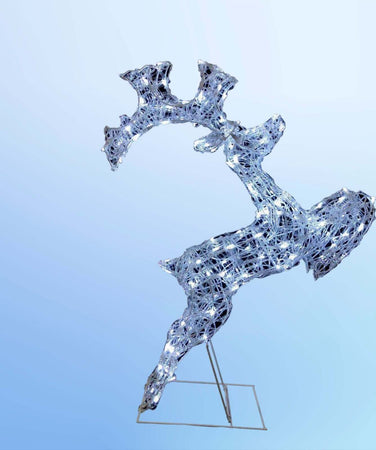 Renna che salta luminosa in filo di cristallo per uso interno ed esterno h80 cm Casa e cucina/Decorazioni per interni/Addobbi e decorazioni per ricorrenze/Decorazioni natalizie/Oggettistica MagiediNatale.it - Altamura, Commerciovirtuoso.it
