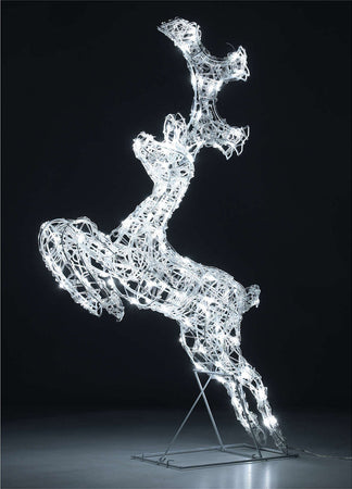 Renna che salta luminosa in filo di cristallo per uso interno ed esterno h80 cm Casa e cucina/Decorazioni per interni/Addobbi e decorazioni per ricorrenze/Decorazioni natalizie/Oggettistica MagiediNatale.it - Altamura, Commerciovirtuoso.it