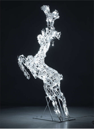 Renna che salta luminosa in filo di cristallo per uso interno ed esterno h80 cm Casa e cucina/Decorazioni per interni/Addobbi e decorazioni per ricorrenze/Decorazioni natalizie/Oggettistica MagiediNatale.it - Altamura, Commerciovirtuoso.it