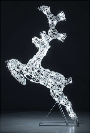 Renna che salta luminosa in filo di cristallo per uso interno ed esterno h80 cm Casa e cucina/Decorazioni per interni/Addobbi e decorazioni per ricorrenze/Decorazioni natalizie/Oggettistica MagiediNatale.it - Altamura, Commerciovirtuoso.it