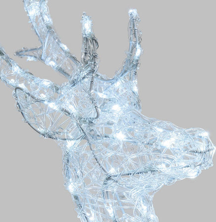 Renna luminosa con zampa alzata in acrilico luce a led bianco freddo h125 cm Casa e cucina/Decorazioni per interni/Addobbi e decorazioni per ricorrenze/Decorazioni natalizie/Oggettistica MagiediNatale.it - Altamura, Commerciovirtuoso.it