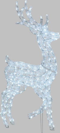 Renna luminosa con zampa alzata in acrilico luce a led bianco freddo h125 cm Casa e cucina/Decorazioni per interni/Addobbi e decorazioni per ricorrenze/Decorazioni natalizie/Oggettistica MagiediNatale.it - Altamura, Commerciovirtuoso.it