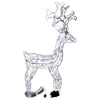 Decorazione natalizia Renna in Piedi con cristalli 80 led da esterno h 66 cm