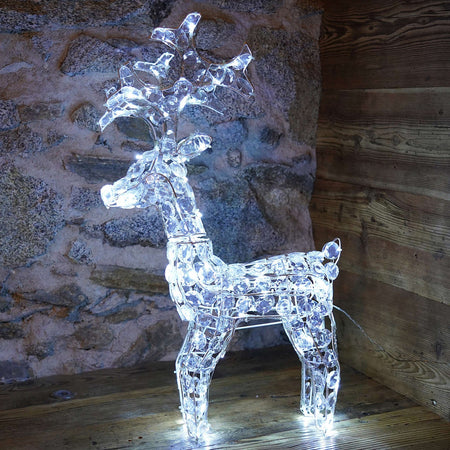 Renna luminosa a led decorazione natalizia per uso interno ed esterno h 66 cm