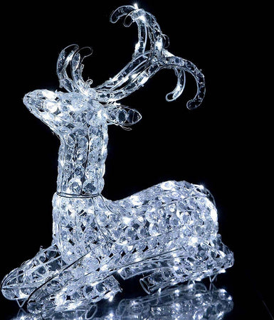 Renna luminosa seduta decorazione natale cristalli 120 led da esterno h 60 cm Casa e cucina/Decorazioni per interni/Addobbi e decorazioni per ricorrenze/Decorazioni natalizie/Oggettistica MagiediNatale.it - Altamura, Commerciovirtuoso.it