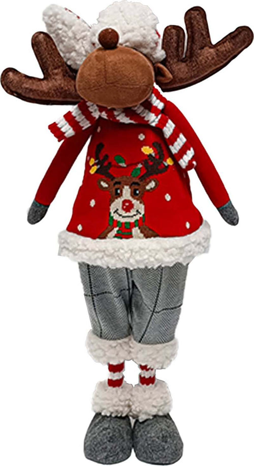 Renna peluche con cappello e vestito decorazione natalizia per interno Casa e cucina/Decorazioni per interni/Addobbi e decorazioni per ricorrenze/Decorazioni natalizie/Schiaccianoci MagiediNatale.it - Altamura, Commerciovirtuoso.it