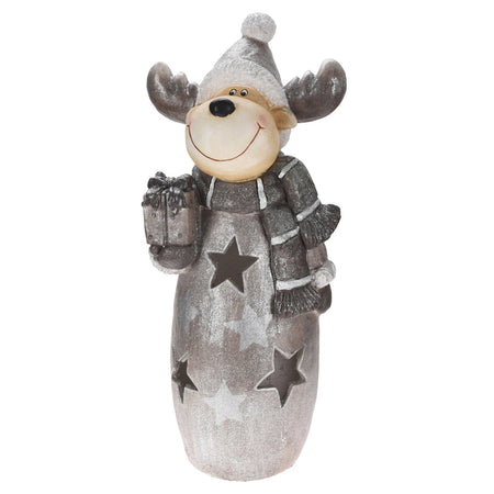 Statuina Natalizia Renna in poliresina decorazione con led h 87 cm