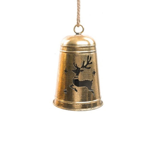 Campana di natale decorata in metallo per decorazioni natalizie