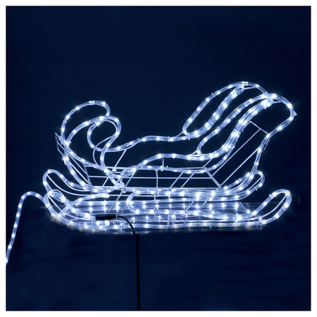 Figura luminosa 2 renne con slitta decorazione natalizia per esterno 4 mt