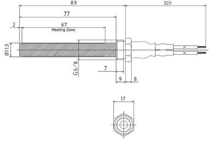 Resistenza Ceramica Con Raccordo Da 3/8 Pollice 14701051