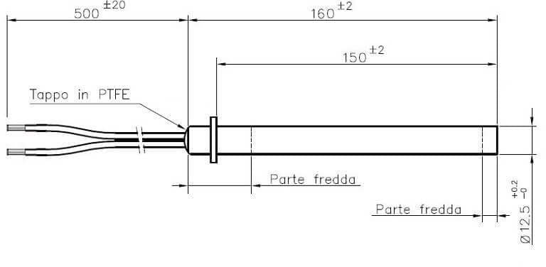 Resistenza Con Flangia, Diametro 12,5Mm, Lunghezza 160Mm, 350Watt. Monta Su Stufe - Palazzetti. Stufe a Pellet 14701021