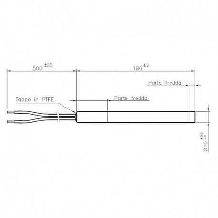 Resistenza Esecuzione Diretta, Diametro 10Mm, Lunghezza 180Mm, 320Watt Caminetti Montegrappa